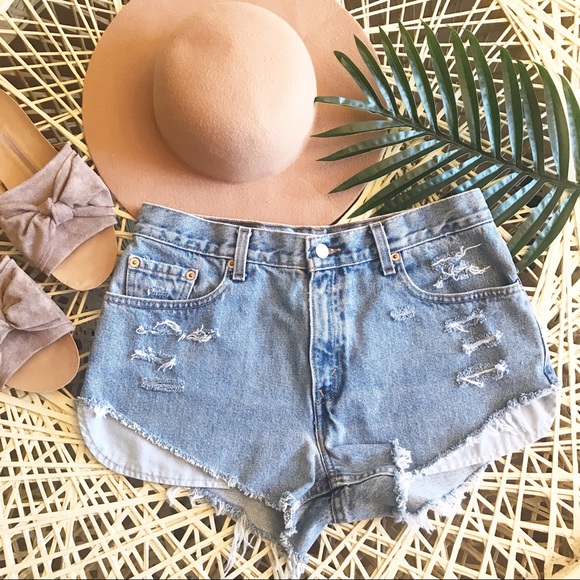 Levi's Pants - Levi’s | Vintage 555 Distressed Shorts Denim